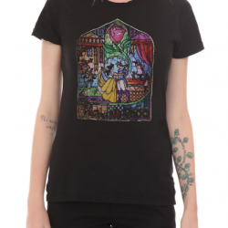 beauty and the beast stained glass shirt